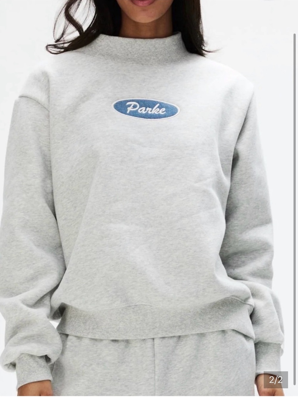 Parke Women's Light Gray Logo Crewneck Sweatshirt